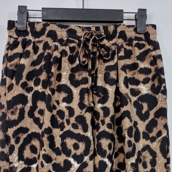 PrettyLittleThing Animal Print Casual Pants Womens 6 Brown Boho Retro 90s Y2K - Picture 3 of 9